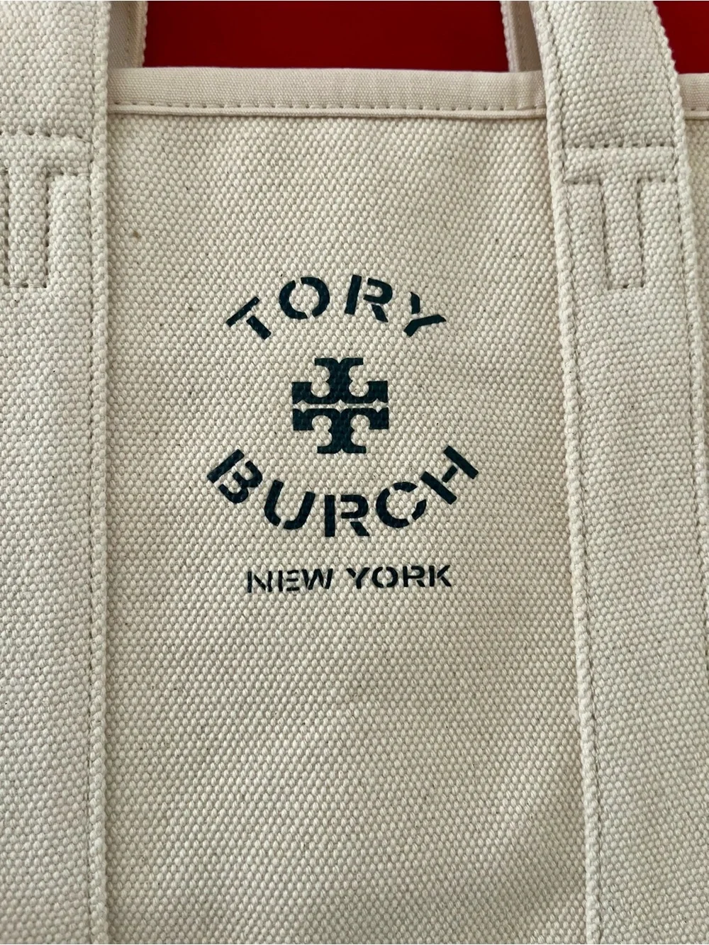 Tory Burch cream inside leather